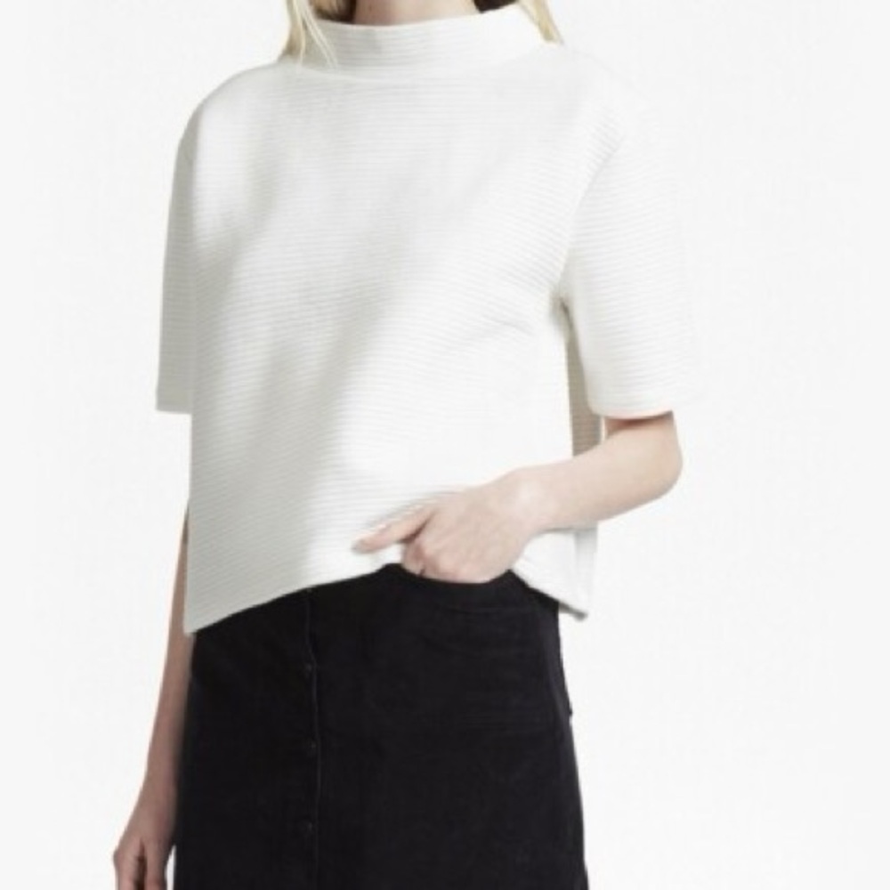 French Connection White Marin Ottoman Jersey Top Size XS